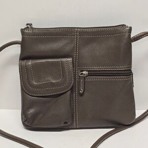 TIGNANELLO Pebble Brown Leather CrossBody Purse Convertible Two side Bag